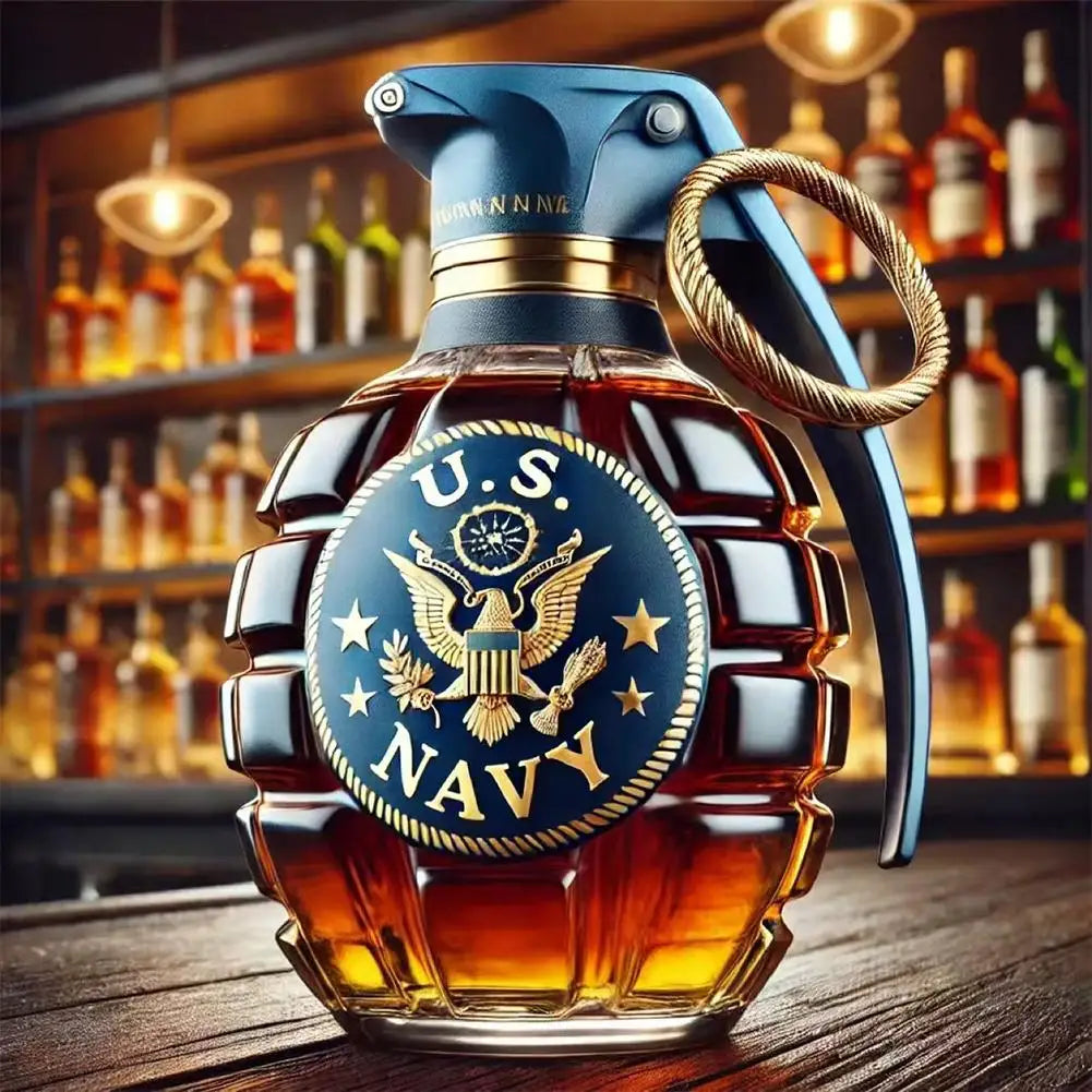 Militärische Hand-Whisky-Flasche mit Gravur, Handform, Whiskyglas für Bar, Büro, Heimdekoration, Wein-Cocktail-Flasche, Statue, Dekoration