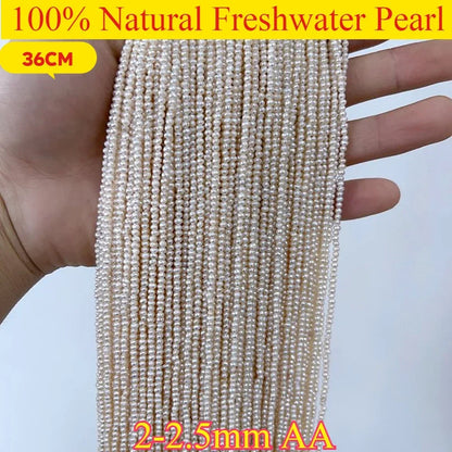 2-2,5mmAA Echte Runde Kleine Weiße Perle Großhandel Natürliche Süßwasser Perle Schmuck MakeDIY Halskette Armband Frauen Geschenk hochzeit