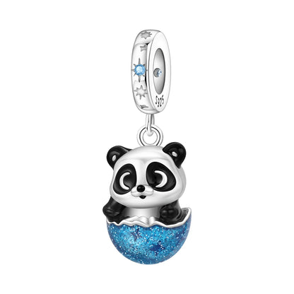 Exquisiter 925 Sterling Silber Panda Chamäleon Waschbär, Koi Welpen Tier-Anhänger Passend für DIY Armband Halskette Premium Party Geschenke