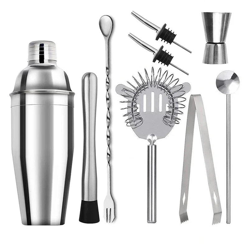 6/9 stücke Edelstahl Cocktail Shaker Bartending Werkzeuge Barkeeper Kit Martini Sharker Trinken Mixer Set Mit Lagerung Tasche