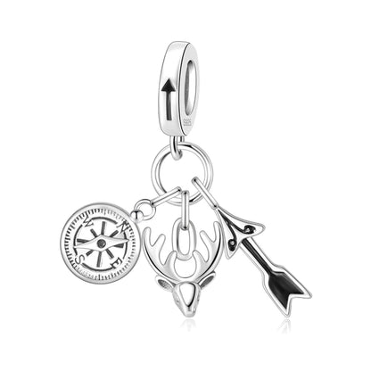 Funkelnde Edelsteinperlen aus 925er-Sterlingsilber mit eingelegten Edelsteinen und baumelnder Charm mit unendlichem Knoten, passend für Schlangenarmband, Boutique-Halskette, schönes Geschenk