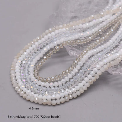 4 mm Farbschema, 6 Stränge/Beutel, Rondelle-Kristallglasperlen, facettierte lose Distanzperlen für Schmuckherstellung, Schmuck, DIY-Halskette