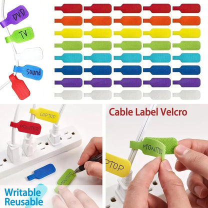 10–100 Stück wiederverwendbare, wasserdichte Kabeletiketten, farbcodierte Organizer-Gurte, Datenkabel, Ladegerätkabel, Management, Zuhause, Büro, Reisen