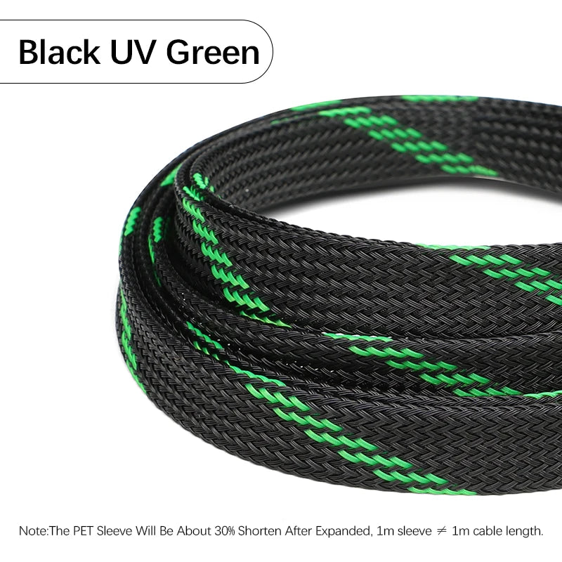 5m PET-Kabelschutzmantel 2 4 6 8 10 12 14 16 20 30mm Dehnbare Hochdichte Nylon-Isolierte Geflechtschläuche für Kabelschutz