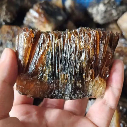 Natürliche gelbe Bernstein-Calcit-Rohsteinkristalle, Cluster-Edelstein-Kollektion grober Mineralproben, Heilkristall, 1 Stück