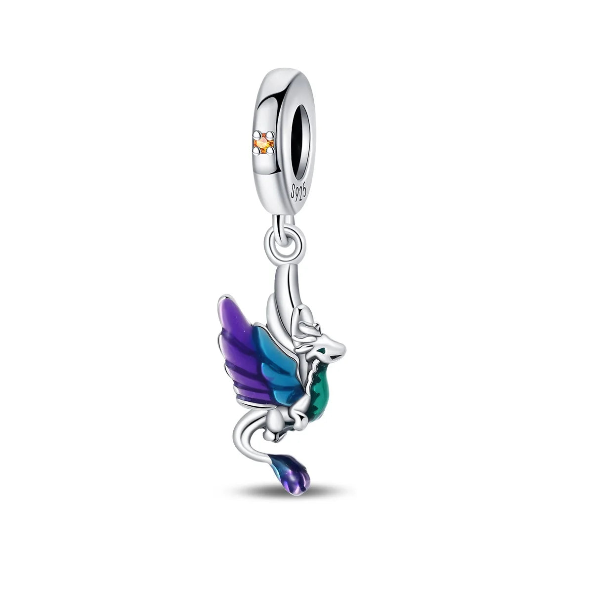 Heißer Verkauf, 925er-Sterlingsilber, Sterne und Mond, Perlen, Schmetterling und Engel, baumelnder Charm, passend für Armbänder, niedliche bunte Anhänger-Geschenke