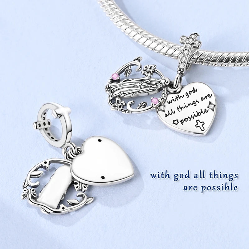Heißer Verkauf Charms Perlen 925 Sterling Silber Farbe Bogen Kreuz Lebensbaum Perlen Fit DIY Original Armreif Charme Anhänger Schmuck