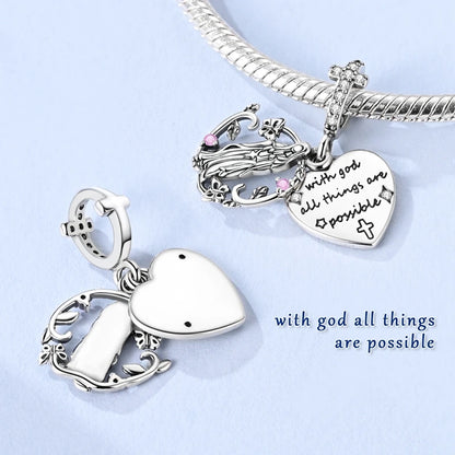 Heißer Verkauf Charms Perlen 925 Sterling Silber Farbe Bogen Kreuz Lebensbaum Perlen Fit DIY Original Armreif Charme Anhänger Schmuck