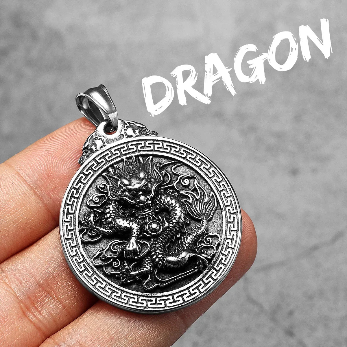 Chinesischen Drachen Amulett Männer Halsketten Edelstahl Anhänger Kette Frauen Schmuck Coole Dinge Männliche Zubehör Geschenke Großhandel
