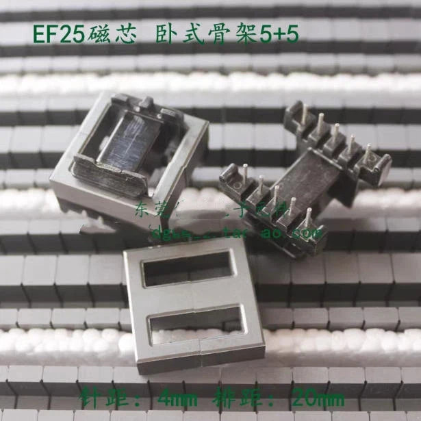 EF25 Ferritkern, der einen Satz 5+5 horizontaler Skelettkernelement-PC40-Materialtransformator unterstützt