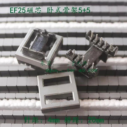 EF25 Ferritkern, der einen Satz 5+5 horizontaler Skelettkernelement-PC40-Materialtransformator unterstützt
