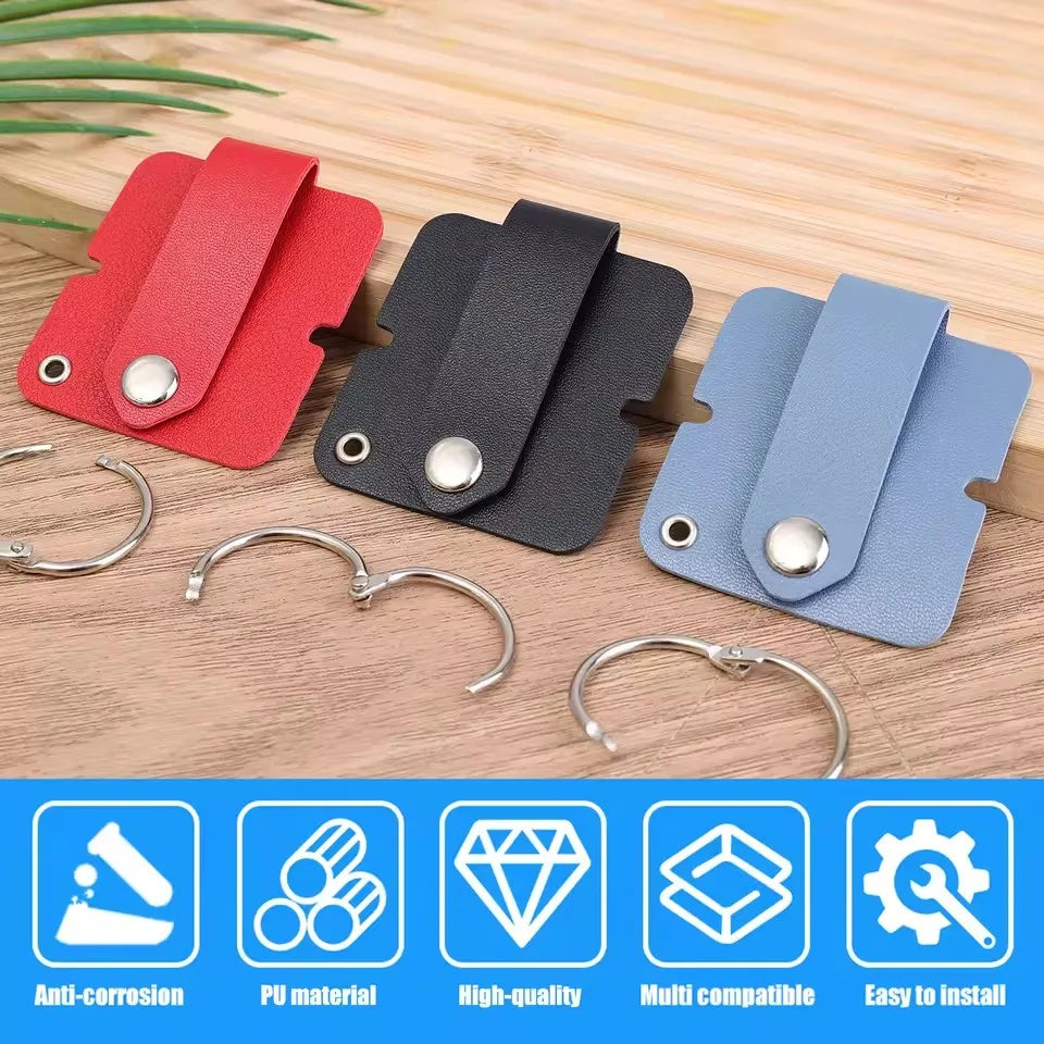 Leder-Kabelclip mit Schlüsselring, Kopfhörerkabelhalter, Schnalle, Kabelaufwicklung, Kabeldraht-Organizer für Telefon, USB-Ladegerät, Datenleitungen