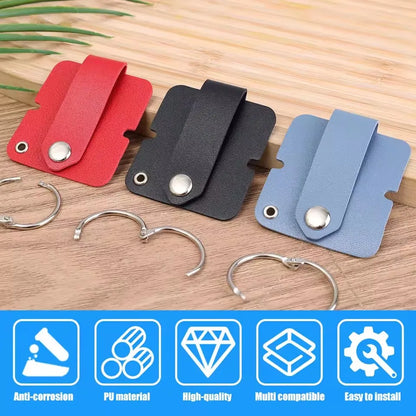 Leder-Kabelclip mit Schlüsselring, Kopfhörerkabelhalter, Schnalle, Kabelaufwicklung, Kabeldraht-Organizer für Telefon, USB-Ladegerät, Datenleitungen