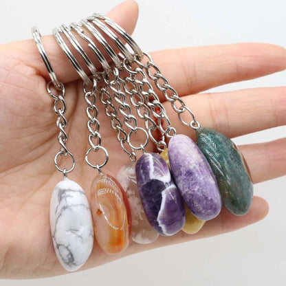 Natürliche rohe Erz Schlüssel anhänger Edelstein Reiki Heilung Quarz Achat Citrin unregelmäßige Stein Anhänger Charms diy Schmuck machen Zubehör