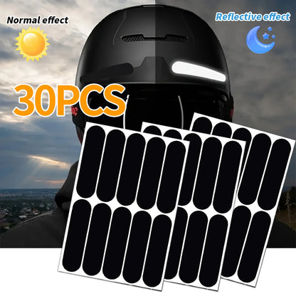 Schwarz Helm Warnung Reflektierende Aufkleber Nacht Sicherheit Fahren Zubehör Fluoreszierende Dekorative Aufkleber Fahrrad Moto Auto Aufkleber