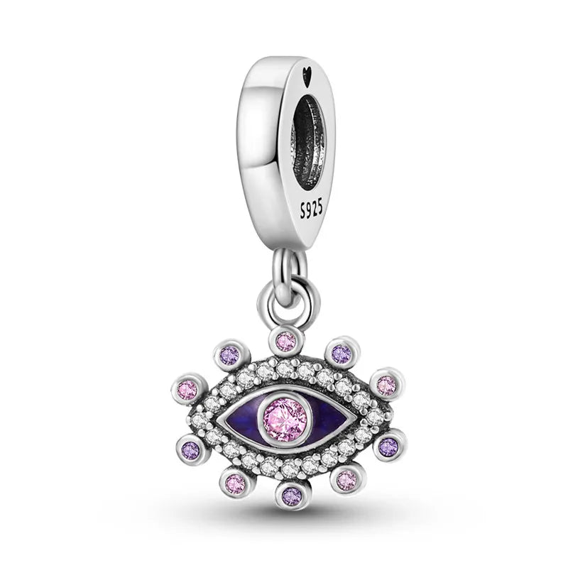 Sicherheitsketten aus 925er-Sterlingsilber, violette Serie, Schmetterling, Widder, Zwillinge, passend für Original-Armbänder, DIY-Schmuckherstellung, Geschenk für Frauen