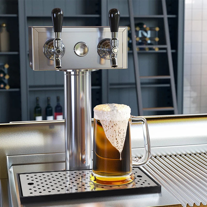 Homebrew oberflächenmontierte Bier-Tropfschale, 50 cm lange Form Kegerator Zugturm-Tropfschale für Biergetränke, kein Abfluss, Bar-Werkzeug