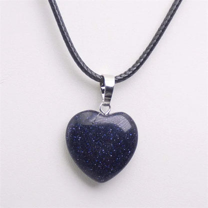 Natürliche Achate Türkise Rosa Quarz Herzform Anhänger Kristall Amethysten Heilung Edelstein Halskette Frauen Charme Männer Schmuck