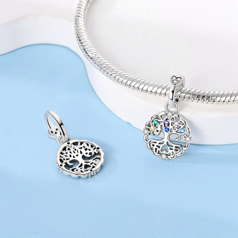 Charms aus 925er Silber, Baum des Lebens, passend für Original-Armbänder, Halsketten, Anhänger, Schmuck, Damen-Geschenk