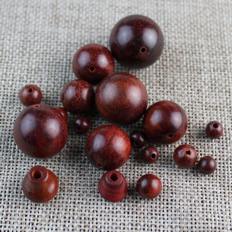 1 Packung natürliche schwarze/rote Sandelholz-Holz-Rundperlen, 6–20 mm, verschiedene Größen, Armbänder, Halsketten, Holzkugel, Perlenabstandshalter, DIY-Schmuck