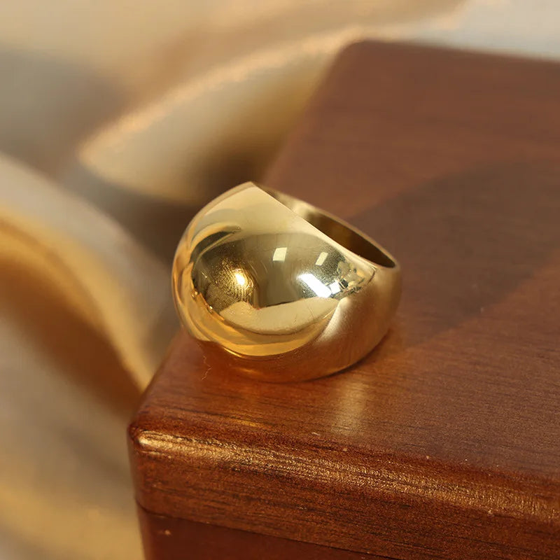Mode Frauen Edelstahl Ring Oval Weibliche Luxus Ring Punk Zubehör Ästhetik Schmuck Party Geschenk Großhandel