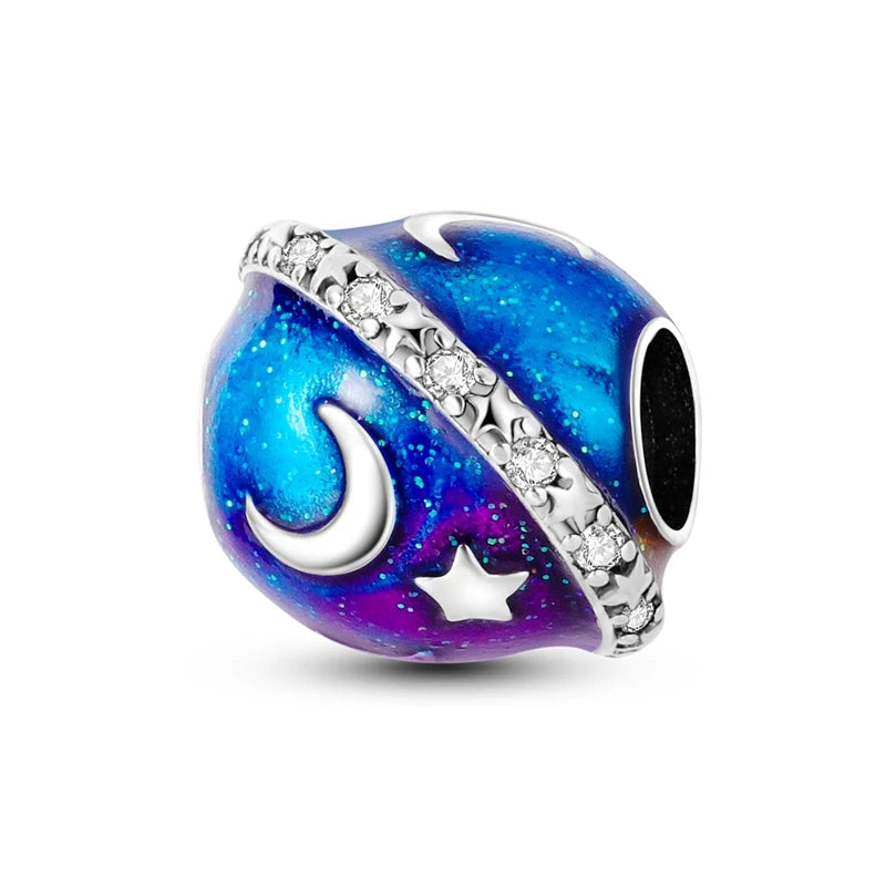Sicherheitsketten aus 925er-Sterlingsilber, violette Serie, Schmetterling, Widder, Zwillinge, passend für Original-Armbänder, DIY-Schmuckherstellung, Geschenk für Frauen