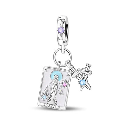 Geheimnisvoller Charm-Anhänger aus 925er-Sterlingsilber mit Hexen- und Tarotkarten-Spielkarten, passend für DIY-Armbänder, Halsketten, die als Glücksgeschenk wünscht