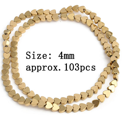 AAA+ Retention Farbe Natürliche vergoldete Hämatit Perle Herz Runde Stern Spacer Lose Perlen für Schmuck Machen DIY Charm Armband