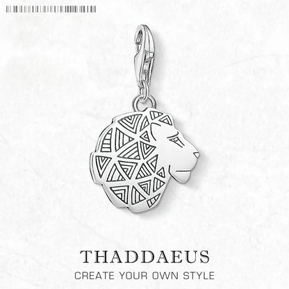 Löwe-Anhänger aus 925er-Sterlingsilber, baumelnder Charm, brandneues Vintage-Geschenk für Damen und Herren, neuer edler Schmuck