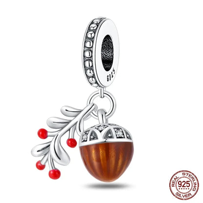 Charms-Perlen aus 925er-Sterlingsilber, modisches Biene- und Honigglas, Sonnenblume, Herbstserie, passend für Original-Armbänder, DIY-Schmuckherstellung