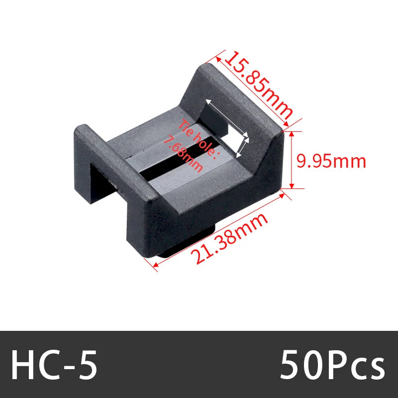 50/100pcs Kabelbinder halterungen Sitz fester Sitz Draht wallens attel Typ Kunststoff halter weiß schwarz stm HC-2 HC-4 Datenleitung wickler