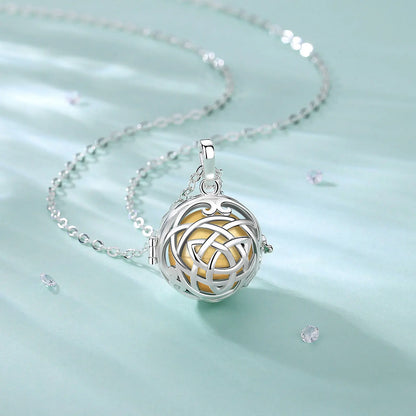 Eudora Urne Feuerbestattung Anhänger 20mm Celtic Knoten Käfig Medaillon Asche Halter Andenken Kapsel Halskette Hohl Ball DIY Trendy Schmuck