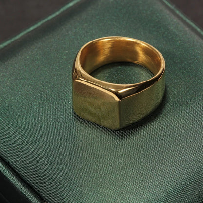 316L Edelstahl Quadrat Signet Ring Für Männer Männlich Finger Schmuck Zubehör Antioxidans Anti-stress Ring