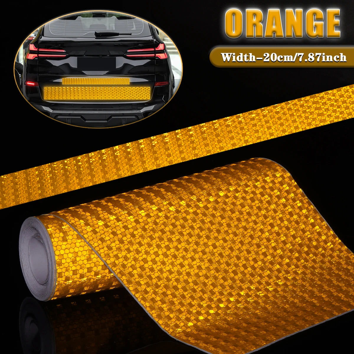 20 cm einfarbiges, reflektierendes Klebeband mit hoher Helligkeit, selbstklebender PVC-Sicherheitsschutz für LKWs, Autos, Baustellen