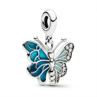 2025 Neu in Original 925 Sterling Silber Bunte Exquisite Schmetterling Serie Charm Fit Armband Halskette DIY Frauen Schmuck Geschenk