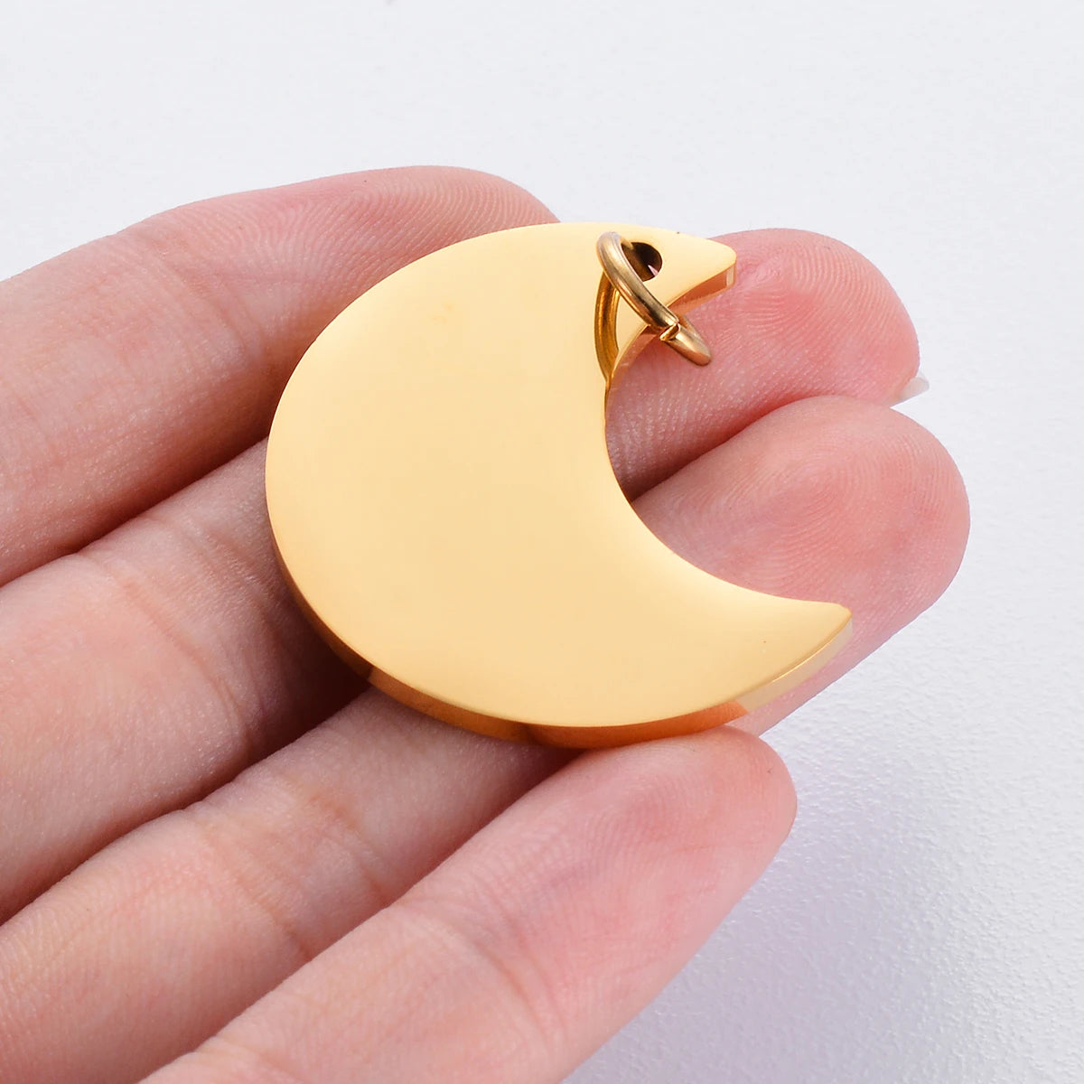 6 Teile/los Klassische Mond Sterne Anhänger ID Tags Für Frauen Männer Halskette Schmuck Edelstahl Doppel Seiten Polnischen