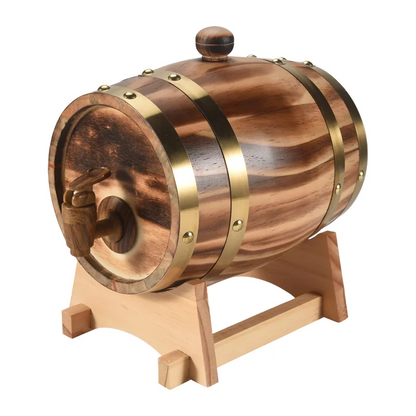 Eichenfass, 1,5 l/3 l Eichen-Aufbewahrungsfass, integrierter Folienfutter zum Aufbewahren Ihres eigenen Whisky, Bier, Wein, Bourbon, Brandy-AC17