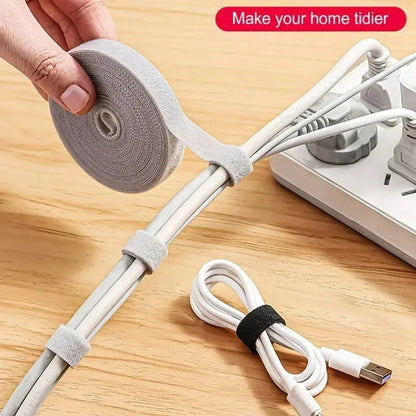 Wiederverwendbare Selbstklebende Kabelbinder Verstellbare Befestigungsriemen für Kabel und Seile zur Schreibtischorganisation und Aufbewahrung