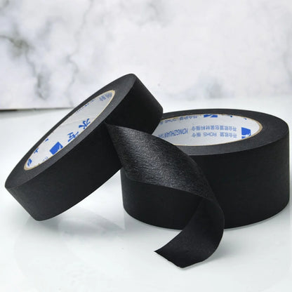 1/2 Rollen 10/20/30/40/50 mm x 50 m strukturiertes Papierband zum Schreiben von Abdeckband, Malerei, Bastelband, Wandaufkleber, Schwarz