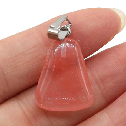 Natürliche Rose Quartzs Tiger Auge Stein Anhänger Trapez Form Steine Anhänger für Die DIY Schmuck NecklaceSize18x25mm
