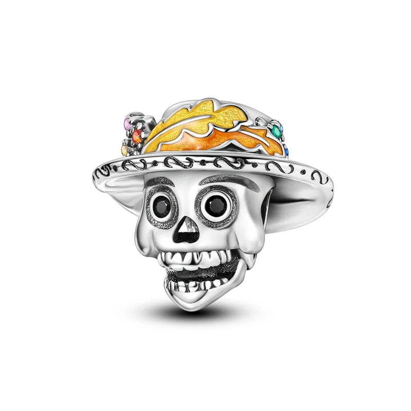 Charms aus 925er-Sterlingsilber, Perlen, Totenkopf, Apfel, baumelnd, passend für Original-Armbänder, DIY-Schmuck, Geschenke