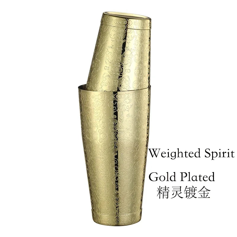 2-teiliges Boston Cocktail Shaker mit Ätzmuster, Bar-Cocktail-Shaker-Blech-Set – 800 ml und 500 ml