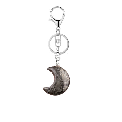 Handgekochter Kristall-Anhänger in Mondform, Schlüsselanhänger, farbiger Quarz, Halbmond, DIY-Schmuck-Rucksack