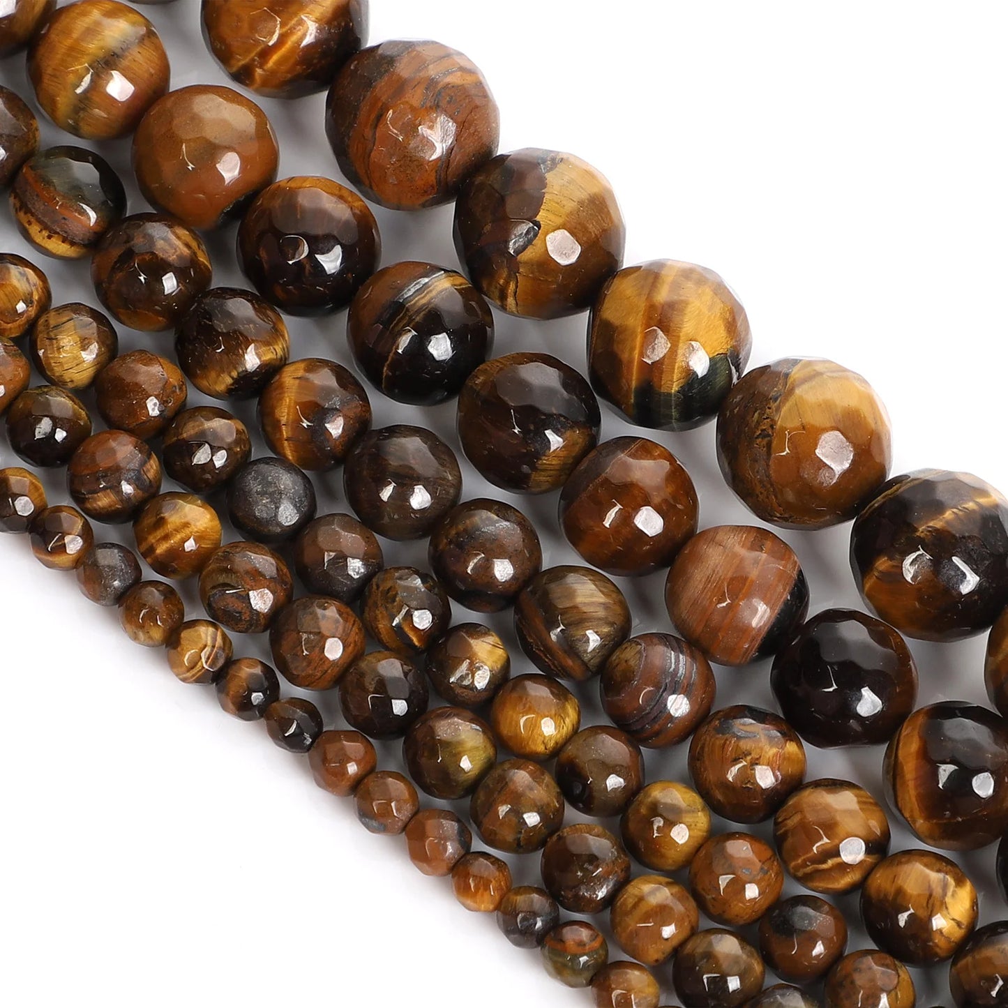 Natursteinperlen, mehrfarbig, Tigerauge, lose Distanzperlen für die Herstellung von Armbändern, Schmuck, DIY-Zubehör, Auswahlgröße 4/6/8/10/12 mm