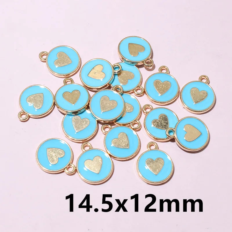 20 Stück Emaille Mond Herz Charms Anhänger Legierung Metall DIY Schmuck Herstellung Zubehör Ergebnisse für Armband Ohrringe Halskette