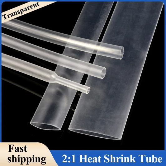 Transparenter 2:1 Schrumpfschlauch, Durchmesser 0,6 mm ~ 80 mm, Polyolefin-Schlauch, DIY-Wickeldraht, Reparatur, Kabel, Isolierung, Schutzhülse