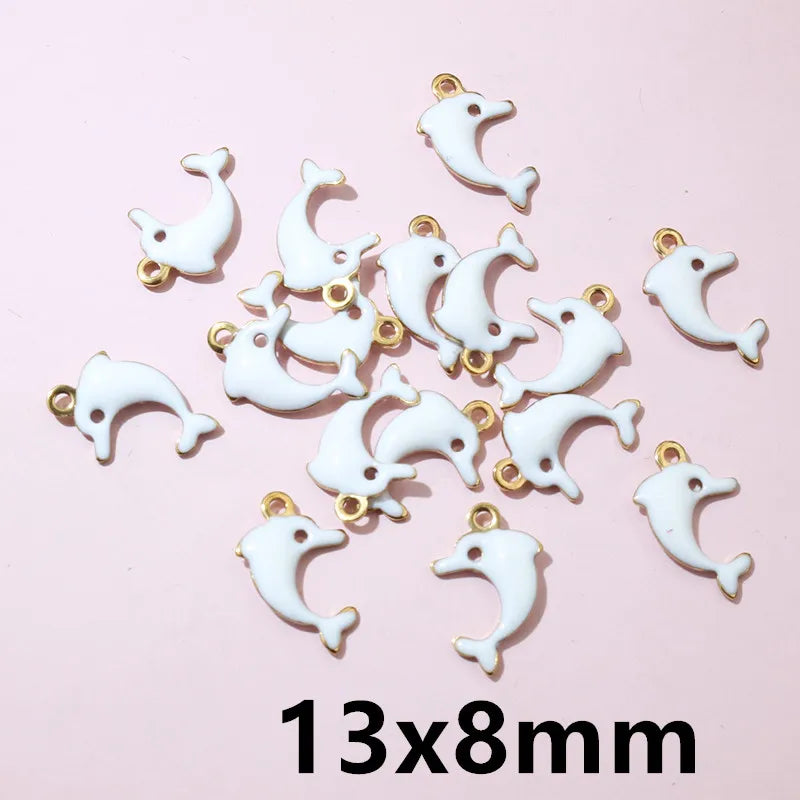 20 Stück Edelstahl Emaille Dolphin Lightning Moon Charms Anhänger für Ohrringe Armband Halskette DIY Schmuck Herstellung Zubehör