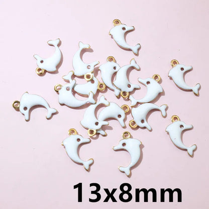20 Stück Edelstahl Emaille Dolphin Lightning Moon Charms Anhänger für Ohrringe Armband Halskette DIY Schmuck Herstellung Zubehör