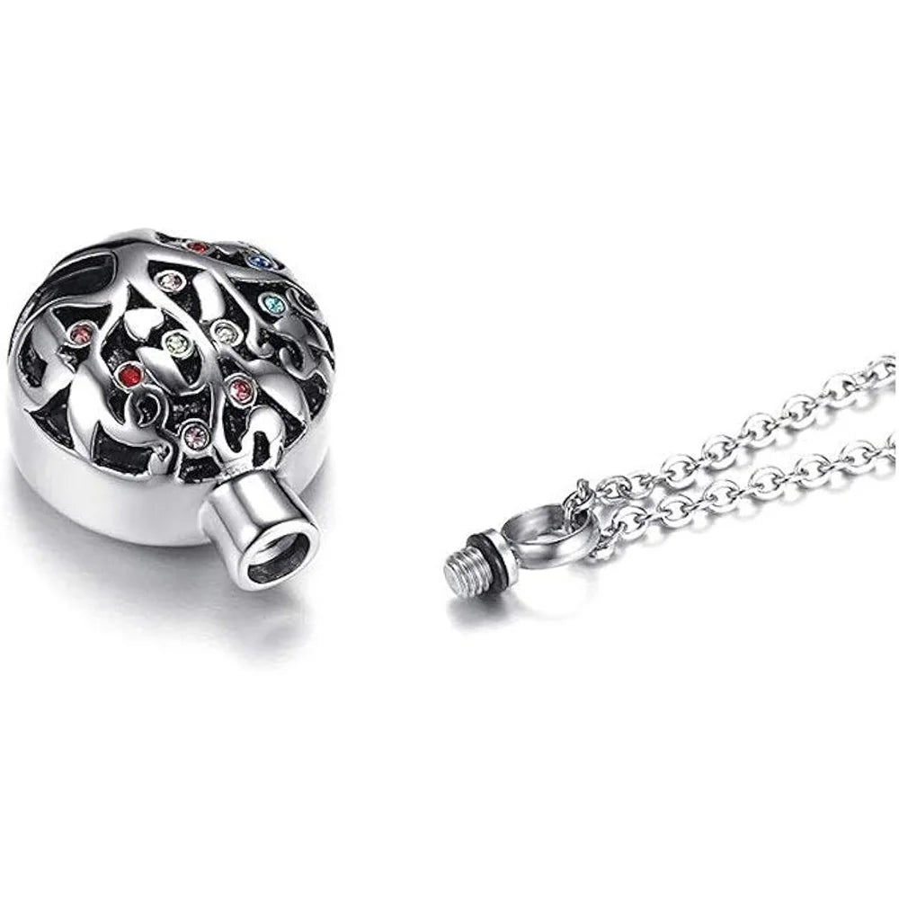 Baum des Lebens Feuerbestattung Schmuck für Asche Memorial Asche Schmuck Anhänger Andenken Haustier verloren Schmuck Edelstahl Urne Halskette