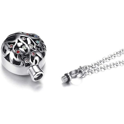 Baum des Lebens Feuerbestattung Schmuck für Asche Memorial Asche Schmuck Anhänger Andenken Haustier verloren Schmuck Edelstahl Urne Halskette